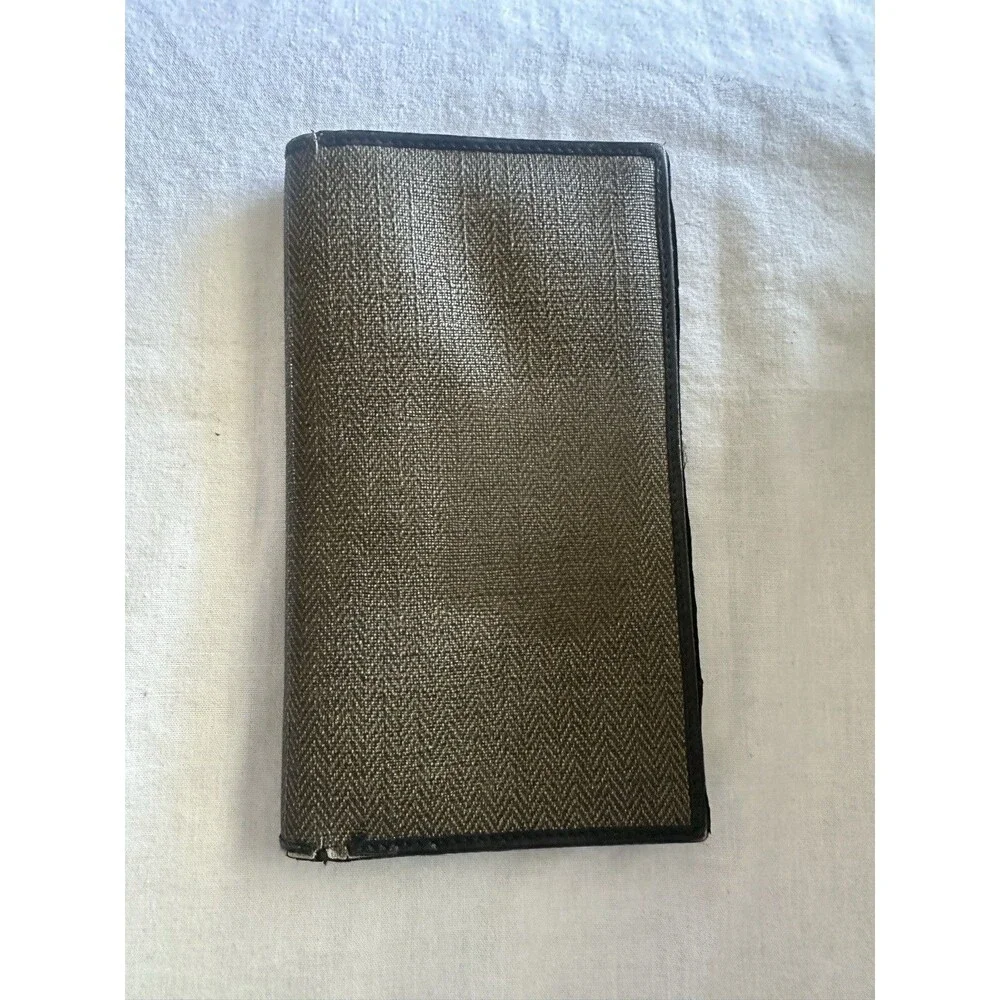 Bulgari Authentic RARE HERITAGE script Bifold Wallet in Canvas and Leather